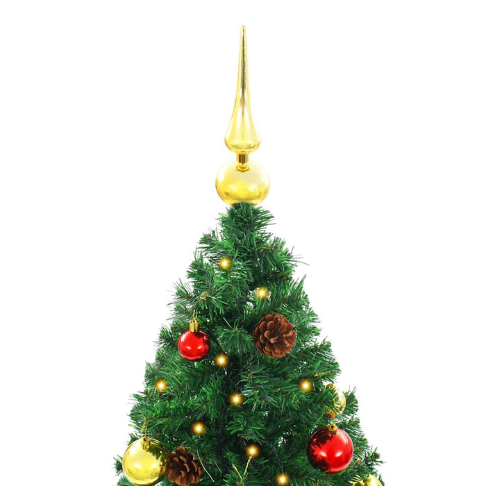 Albero di Natale Artificiale con Palline e LED 180 cm Verde 321500