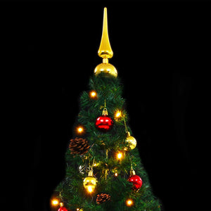 Albero di Natale Preilluminato con Palline Verde 210 cm 321501