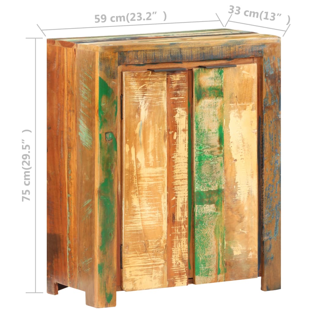 Credenza 59x33x75 cm in Legno Massello di Recupero 320214