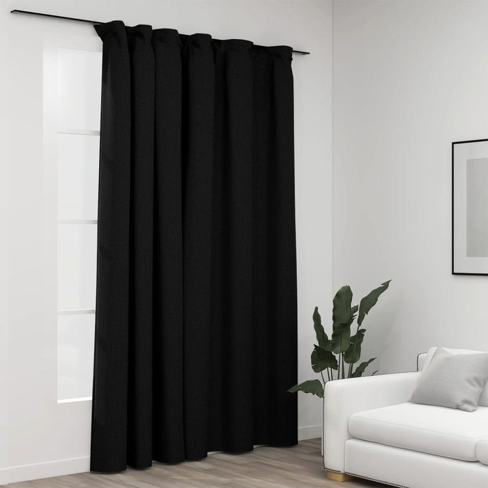 Tenda Oscurante Effetto Lino con Ganci Antracite 290x245 cm 321167