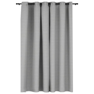 Tenda Oscurante Effetto Lino con Occhielli Grigio 290x245 cm cod mxl 77649