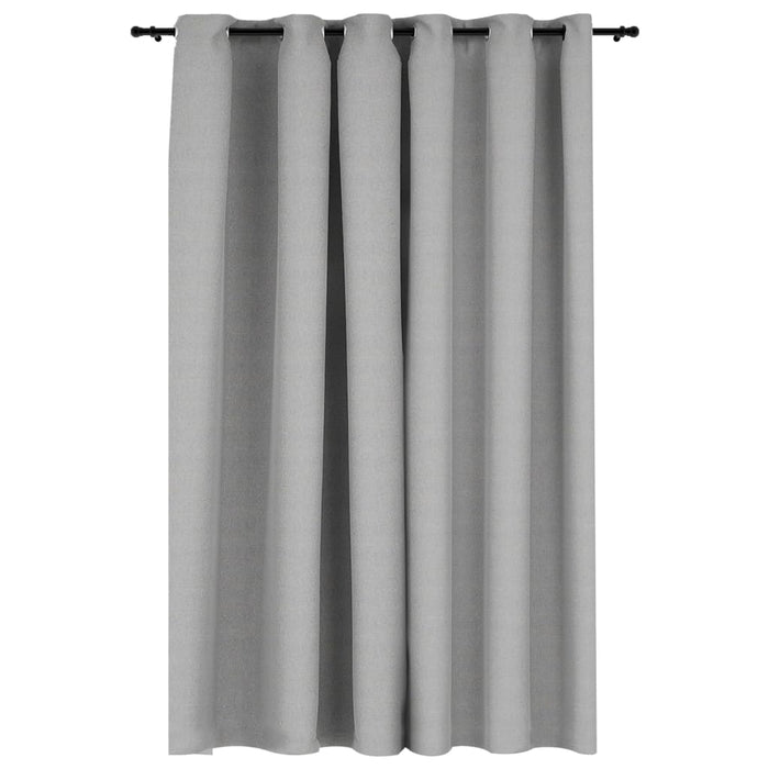 Tenda Oscurante Effetto Lino con Occhielli Grigio 290x245 cm cod mxl 77649