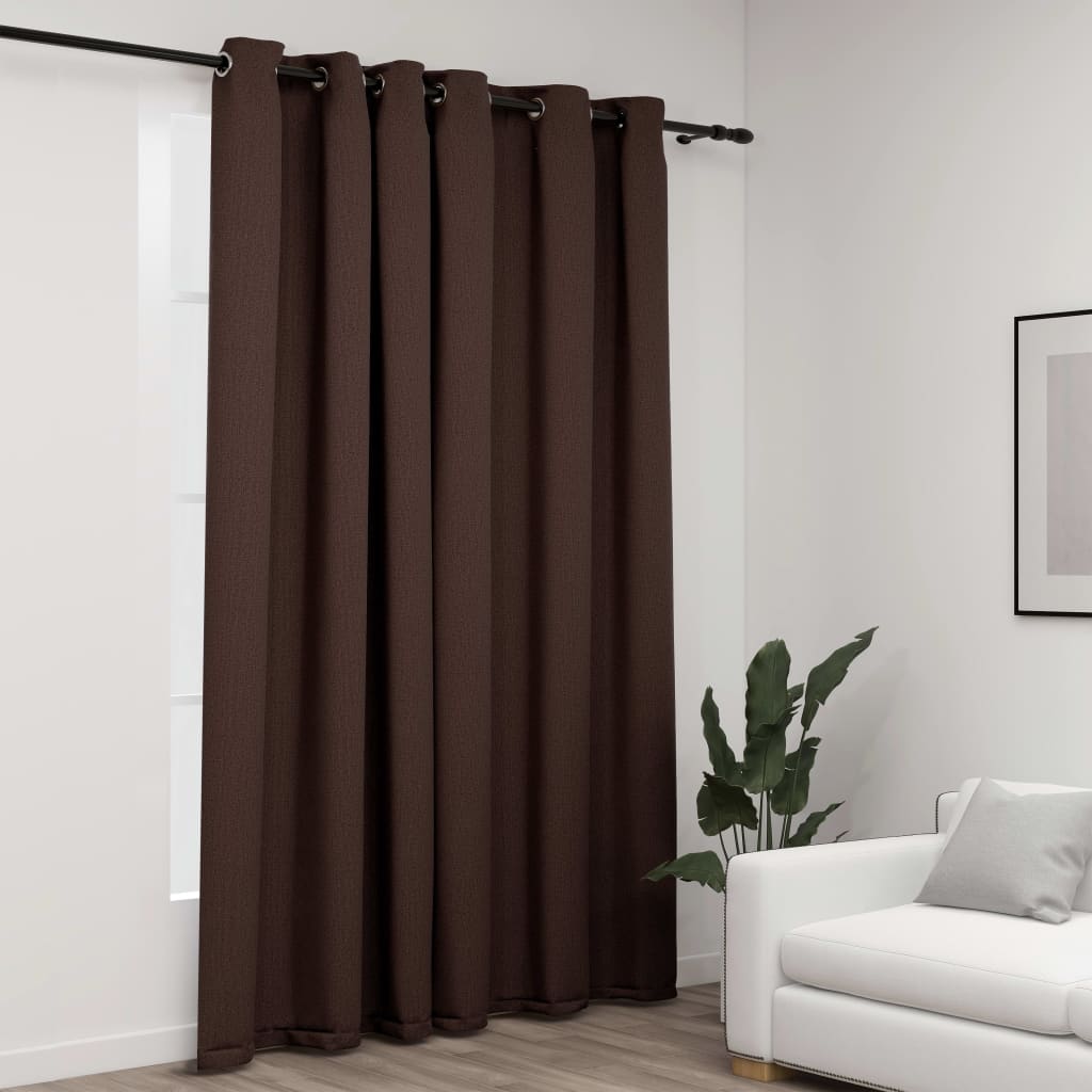 Tenda Oscurante Effetto Lino con Occhielli Talpa 290x245 cm cod 8668