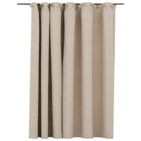 Tenda Oscurante Effetto Lino con Ganci Beige 290x245 cm cod mxl 69679