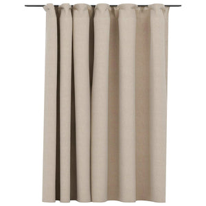 Tenda Oscurante Effetto Lino con Ganci Beige 290x245 cm 321215