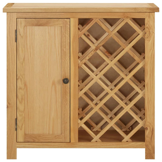 Cantinetta per 11 Bottiglie 80x32x80 cm in Legno Massello di Rovere