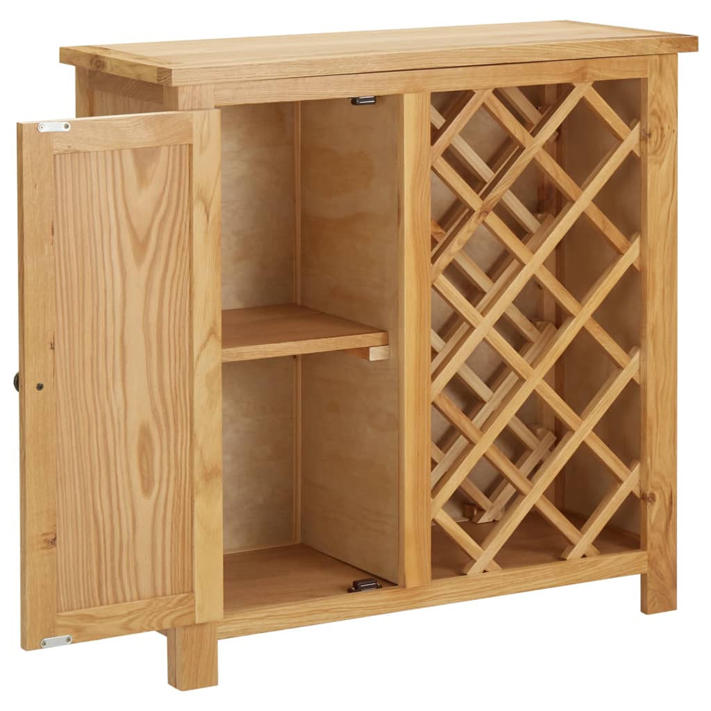 Cantinetta per 11 Bottiglie 80x32x80 cm in Legno Massello di Rovere