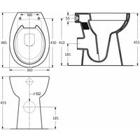 WC Sospeso con Design Senza Bordi 7 cm Più Alto Ceramica Bianca 145779