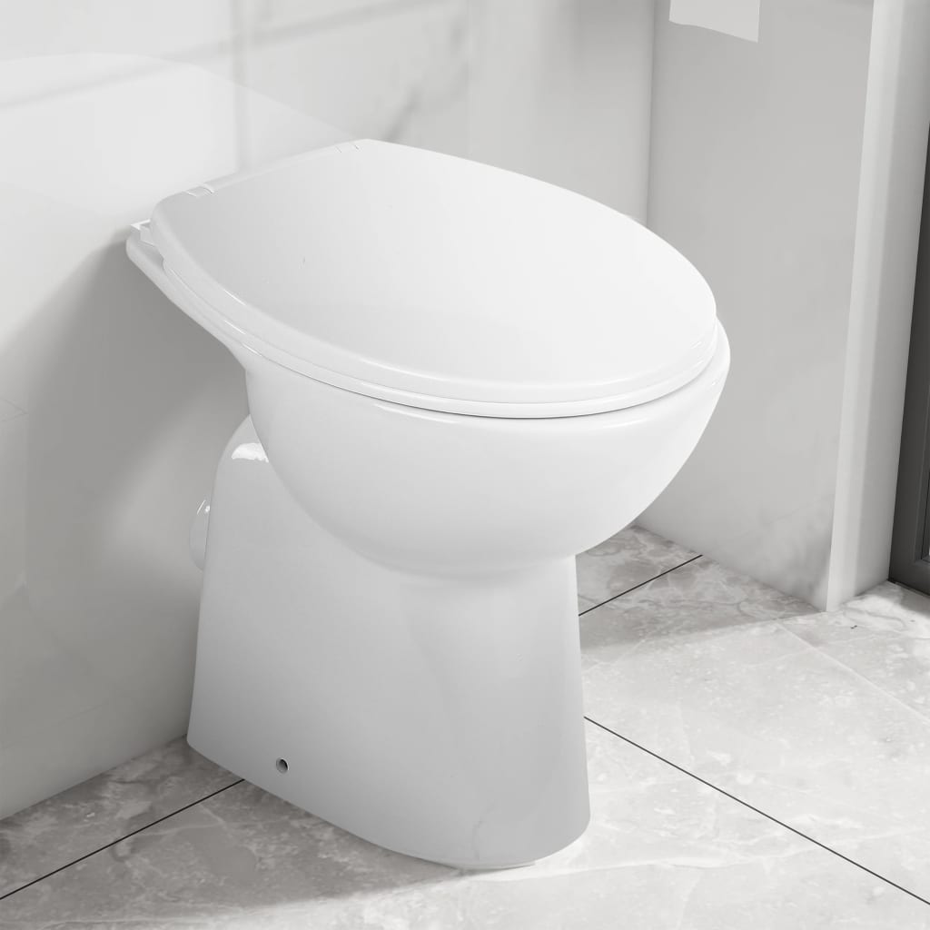 WC Sospeso con Design Senza Bordi 7 cm Più Alto Ceramica Bianca 145779