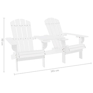 Sedie da Giardino Adirondack con Tavolino Legno Abete Bianco cod mxl 23026