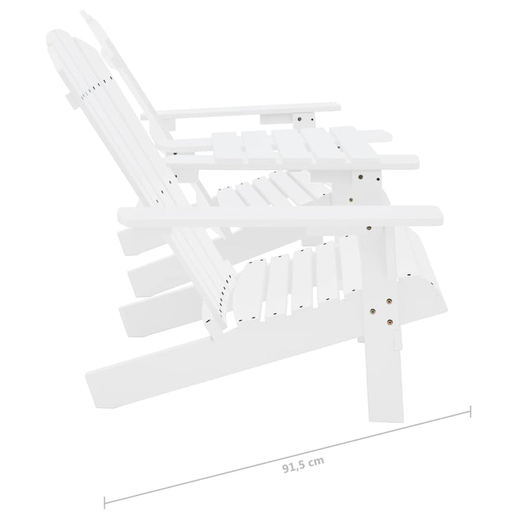 Sedie da Giardino Adirondack con Tavolino Legno Abete Bianco cod mxl 23026