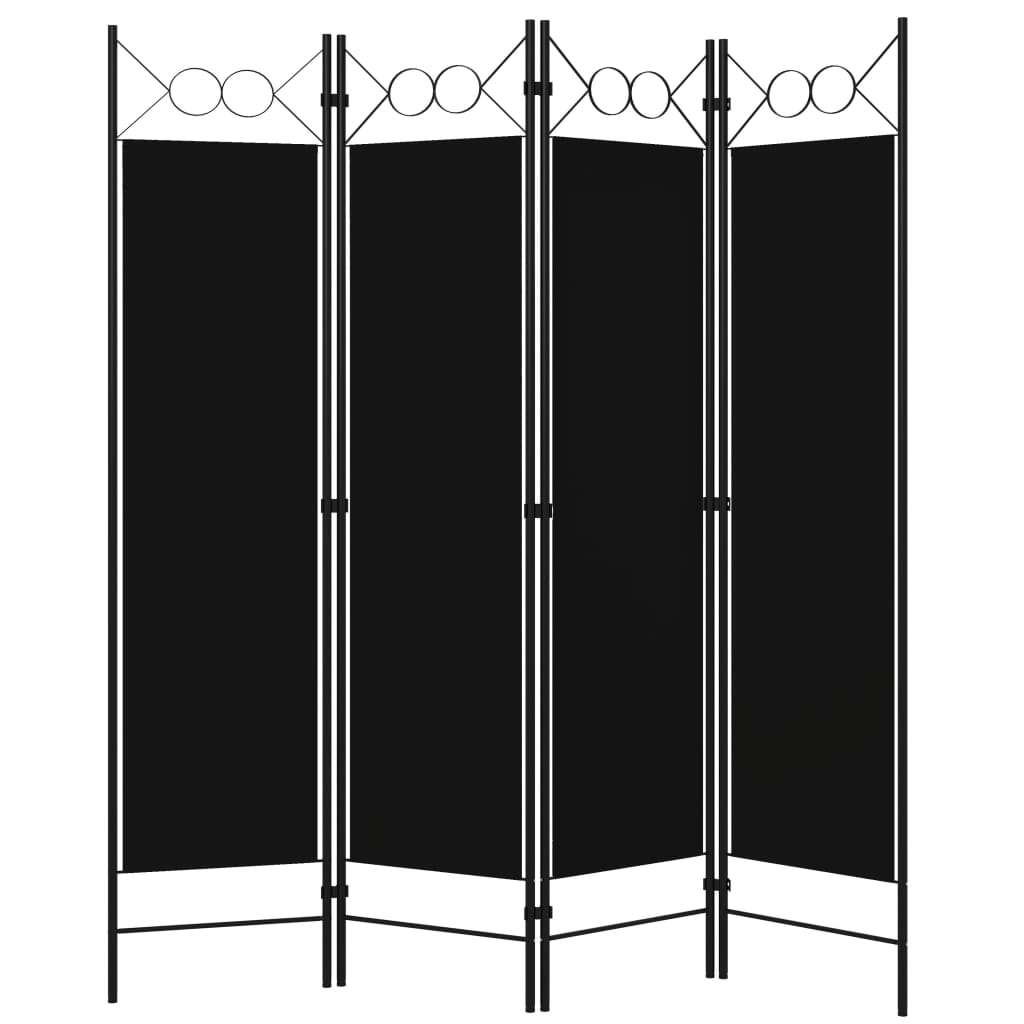 Paravento a 4 Pannelli Nero 160x180 cmcod mxl 96980