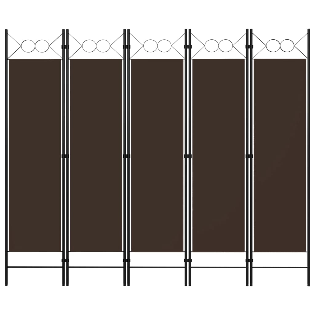 Paravento a 5 Pannelli Marrone 200x180 cm 320708