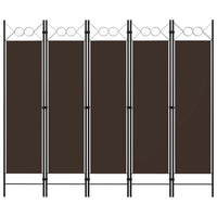 Paravento a 5 Pannelli Marrone 200x180 cm 320708