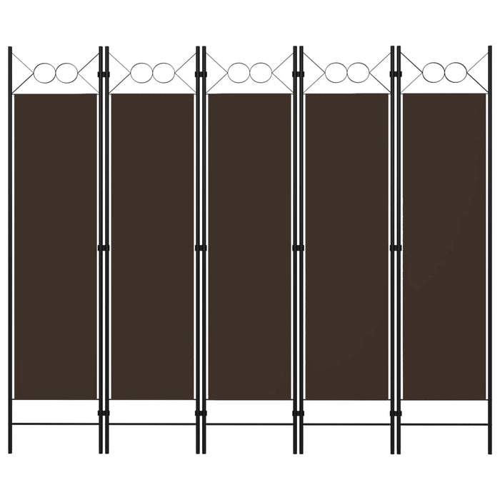 Paravento a 5 Pannelli Marrone 200x180 cm 320708