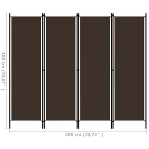 Paravento a 4 Pannelli Marrone 200x180 cm 320720