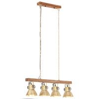 Lampada a Sospensione Industriale Ottone E27 Legno di Mango cod mxl 63911