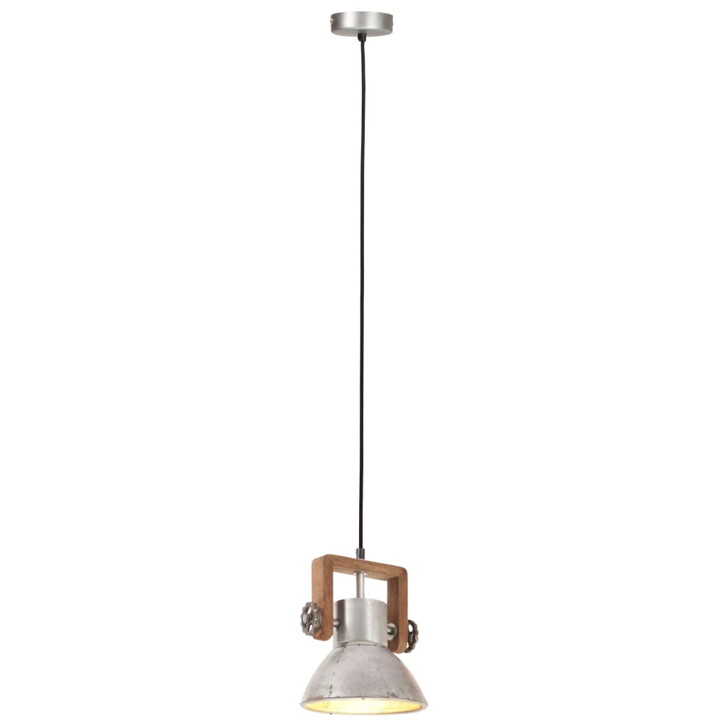 Lampada a Sospensione Industriale 25 W Argento Rotonda 19cm E27 cod mxl 71295