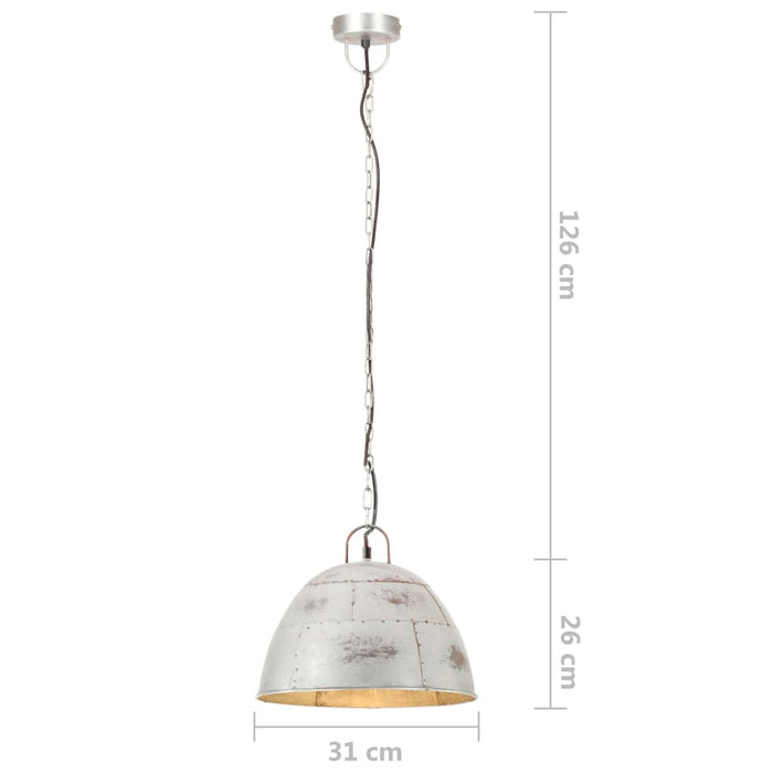 Lampada a Sospensione Vintage 25 W Argento Rotonda 31 cm E27 320546