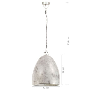 Lampada a Sospensione Industriale 25 W Argento Rotonda 42cm E27 320555