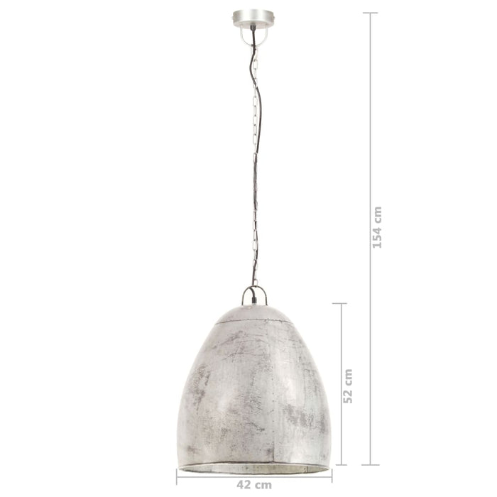 Lampada a Sospensione Industriale 25 W Argento Rotonda 42cm E27 320555