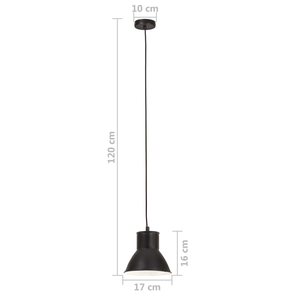 Lampada a Sospensione 25 W Nera Rotonda 17 cm E27 320573