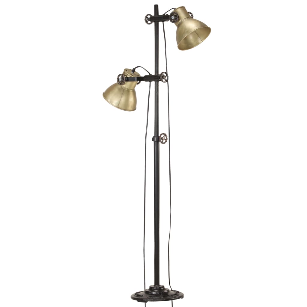 Lampada da Pavimento con 2 Paralumi Ottone E27 in Ghisacod mxl 104710