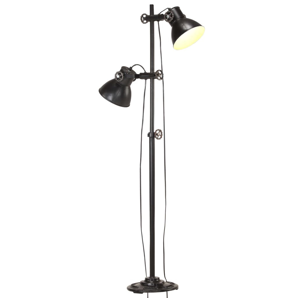 Lampada da Pavimento con 2 Paralumi Nera E27 in Ghisacod mxl 80780