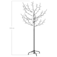 Albero di Natale 120 LED Bianco Caldo Ciliegio in Fiore 150 cm