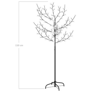 Albero di Natale 120 LED Bianco Caldo Ciliegio in Fiore 150 cm