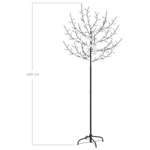 Albero di Natale 200 LED Bianco Caldo Ciliegio in Fiore 180 cm