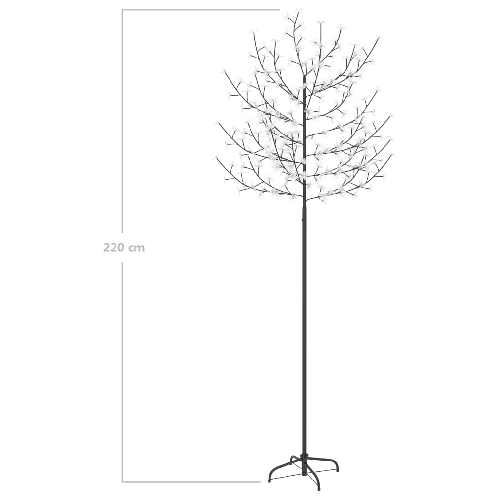 Albero di Natale 220 LED Bianco Caldo Ciliegio in Fiore 220 cm