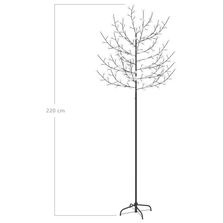 Albero di Natale 220 LED Bianco Caldo Ciliegio in Fiore 220 cm