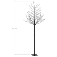 Albero di Natale 600 LED Luce Blu Ciliegio in Fiore 300 cm