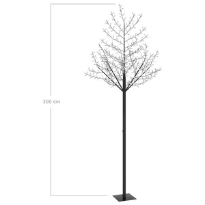 Albero di Natale 600 LED Luce Blu Ciliegio in Fiore 300 cm