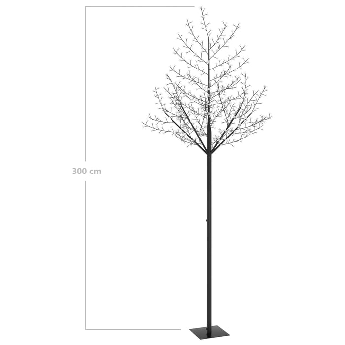 Albero di Natale 600 LED Luce Blu Ciliegio in Fiore 300 cm