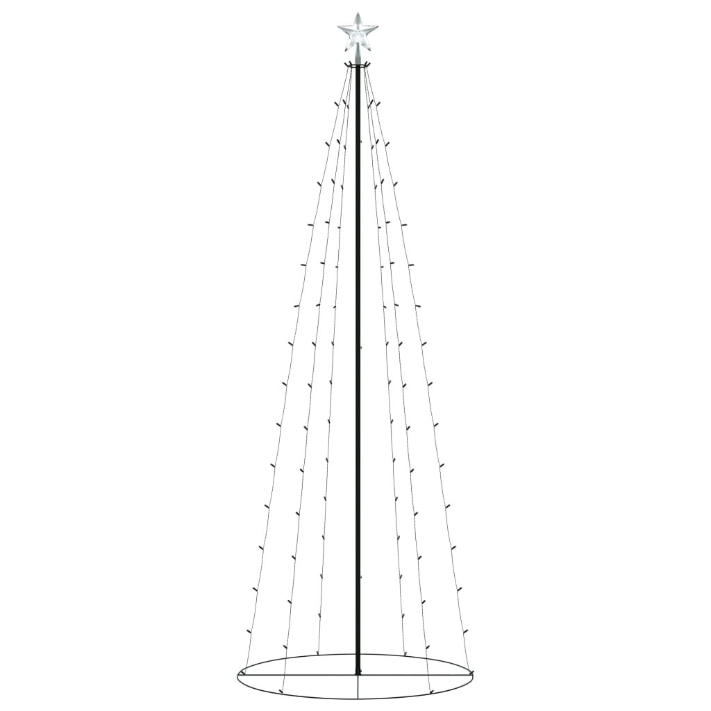 Albero di Natale a Cono con 100 LED Bianco Caldo 70x180 cm 51284