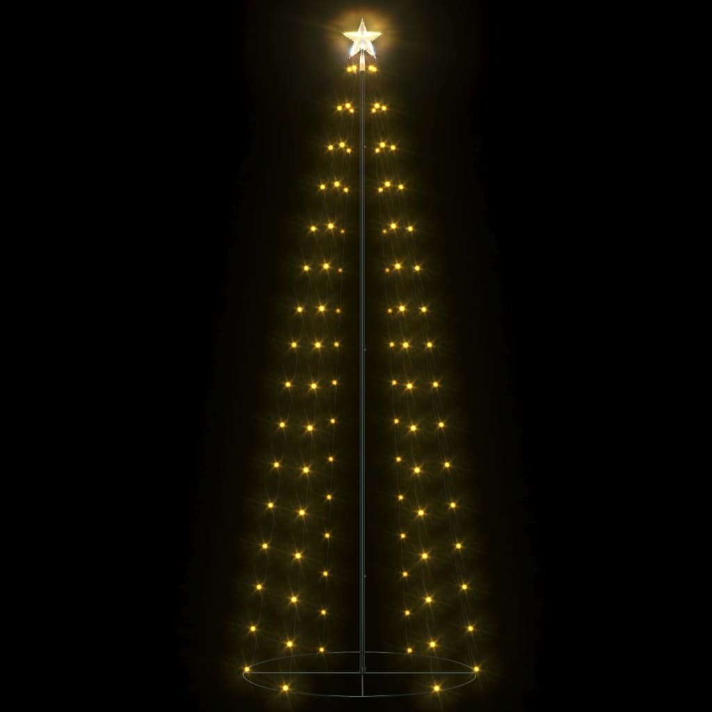 Albero di Natale a Cono con 100 LED Bianco Caldo 70x180 cm 51284