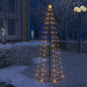 Albero di Natale a Cono con 100 LED Bianco Caldo 70x180 cm 51284