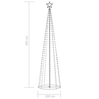 Albero di Natale a Cono con 400 LED Bianco Caldo 100x360 cm cod mxl 57768