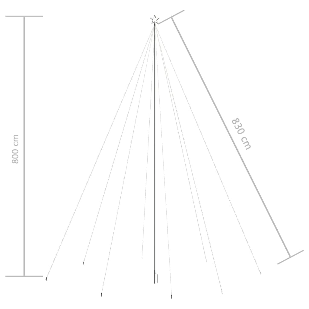 Albero Natale a Cascata di Luci LED Interni Esterni 1300 LED 8m cod mxl 21159