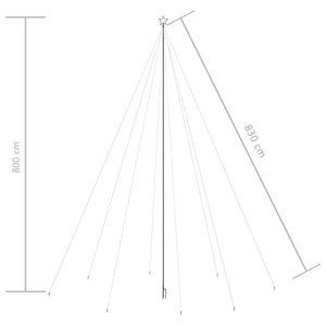 Albero Natale a Cascata di Luci LED Interni Esterni 1300 LED 8m cod mxl 21159