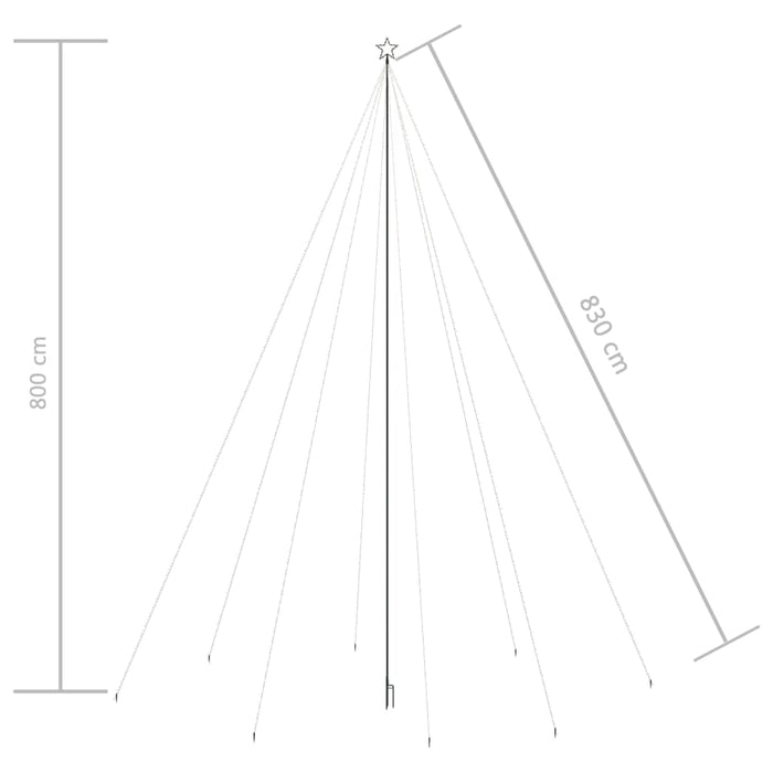 Albero Natale a Cascata di Luci LED Interni Esterni 1300 LED 8m cod mxl 21159