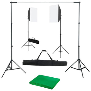 Kit per Studio Fotografico con Luci Softbox e Fondali 3055054