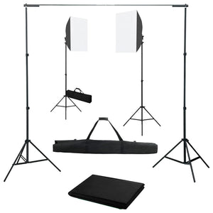 Kit per Studio Fotografico con Luci Softbox e Fondale 3055059