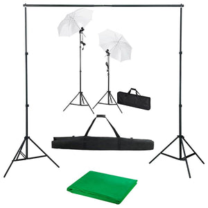 Kit Studio Fotografico con Fondale Luci e Ombrelli 3055084