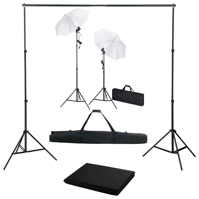 Kit Studio Fotografico con Fondali Luci e Ombrelli cod mxl 77195