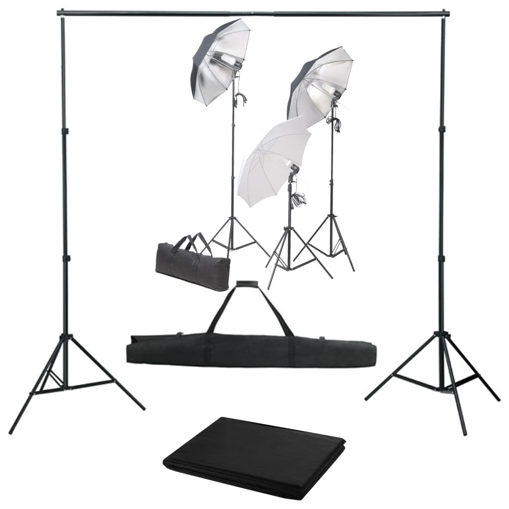 Kit per Studio Fotografico con Set di Luci e Fondale 3055121