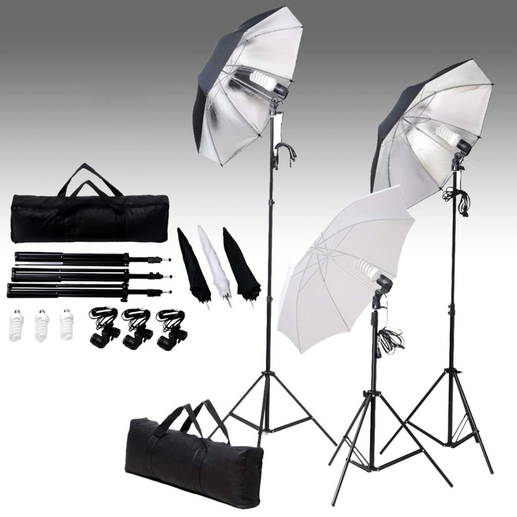 Kit per Studio Fotografico con Set di Luci e Fondale 3055121