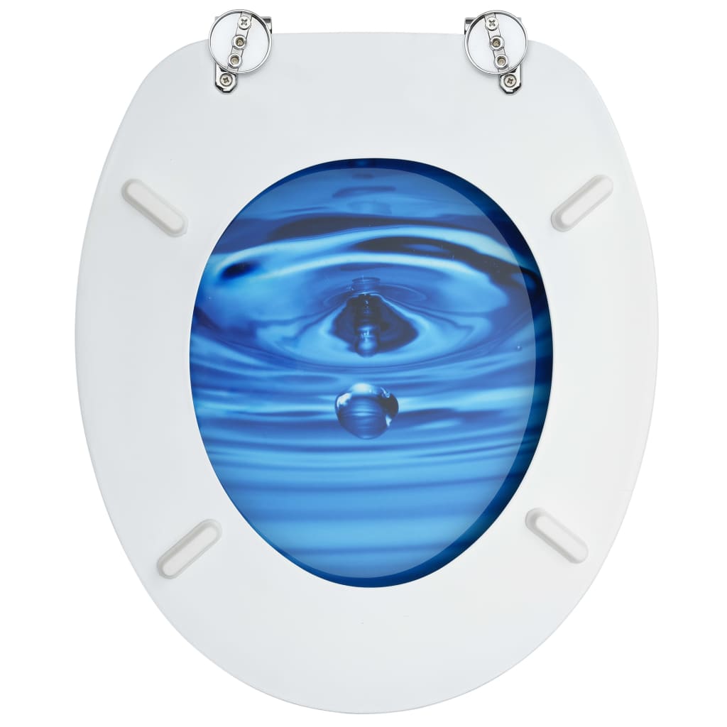 Tavoletta WC con Coperchio MDF Blu Design Goccia d'Acqua cod mxl 42892